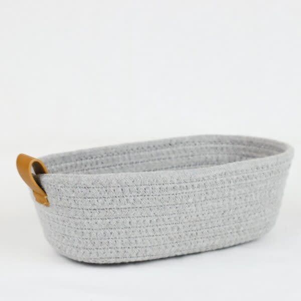 Grey Woven Cotton Basket SM 10” x 5”