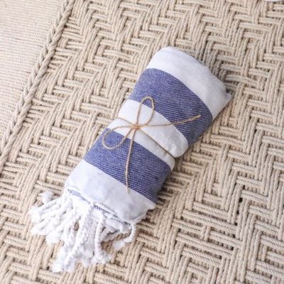 Blue Stripe Throw 71” x 36”