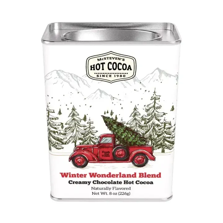 Winter Wonderland Red Truck Dark Choc Cocoa Tin