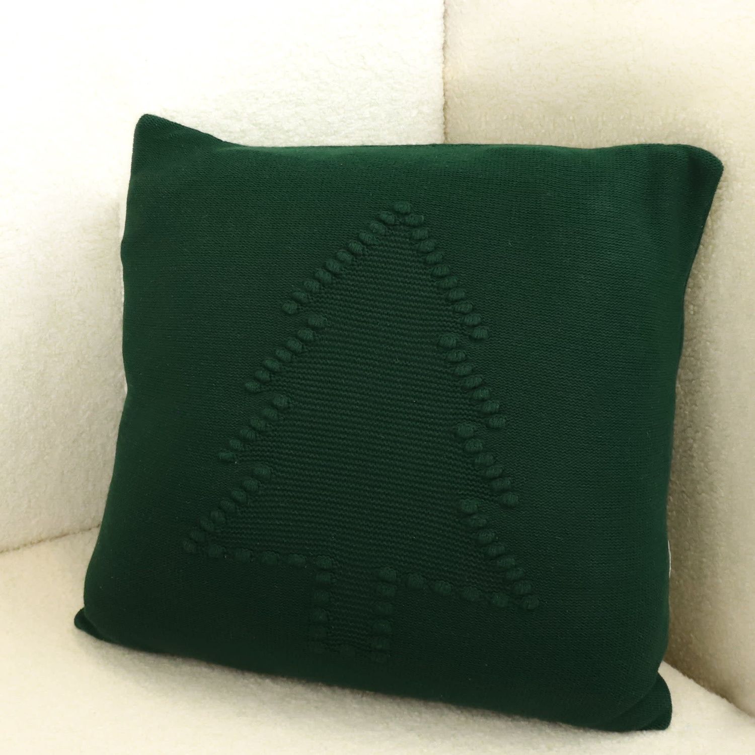 Green Crochet Tree Pillow 20 x 20