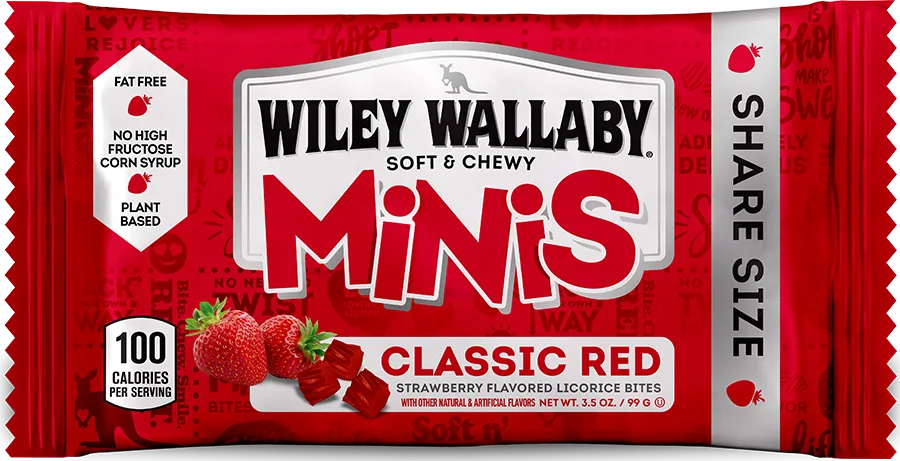 Wiley Wallaby Mini Strawberry Licorice Bites 3.5 oz