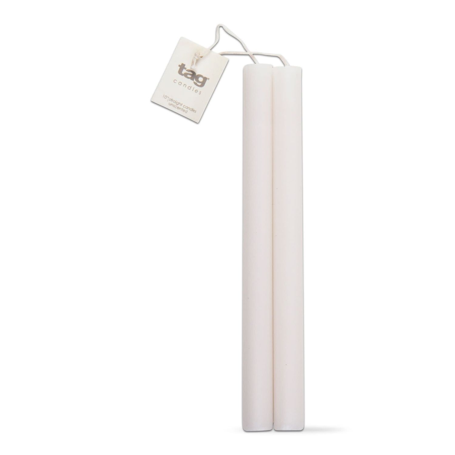 Set of two straight Tapers - White/ 10&quot;
