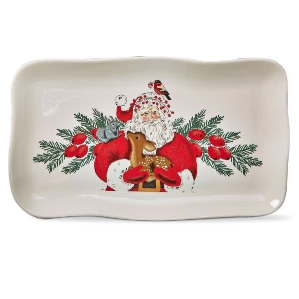 Woodland Santa Rectangle Platter