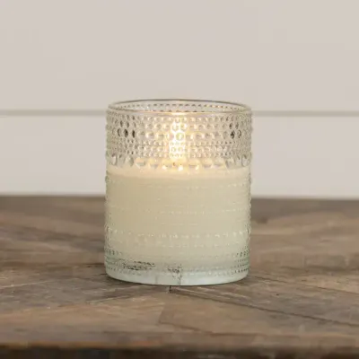 Dotted Glass 4” LED Candle