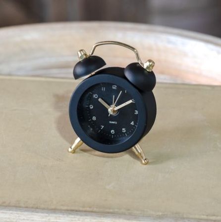 Black Mini 2-Bell Alarm Clock