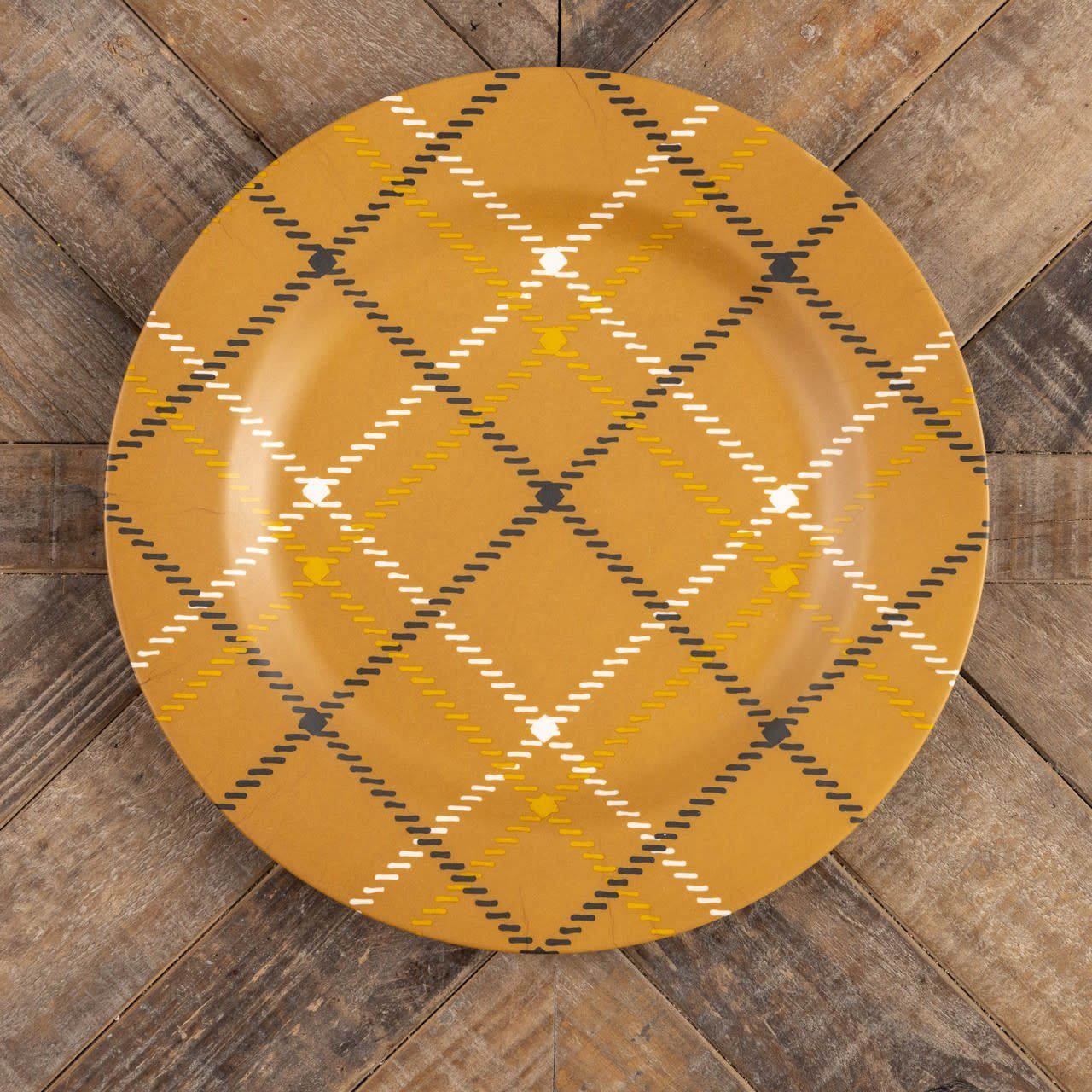 Mustard Plaid Charger