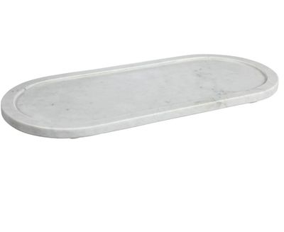 Marble Oval Tray White