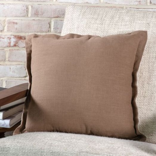 Coffee Linen Pillow 18” Square