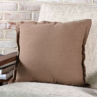 Coffee Linen Pillow 18” Square