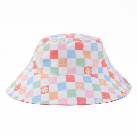 Toddler Bucket Hat Daisy Checkerboard Mango Orange 18-3T