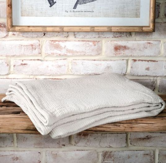Feather Grey Cotton Throw 50 x 60