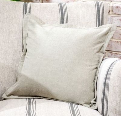 Taupe Cotton Pillow 18” Square