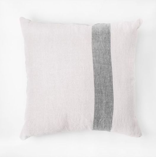 Beige Pillow w/ Grey Stripe 20” Square