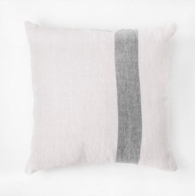 Beige Pillow w/ Grey Stripe 20” Square