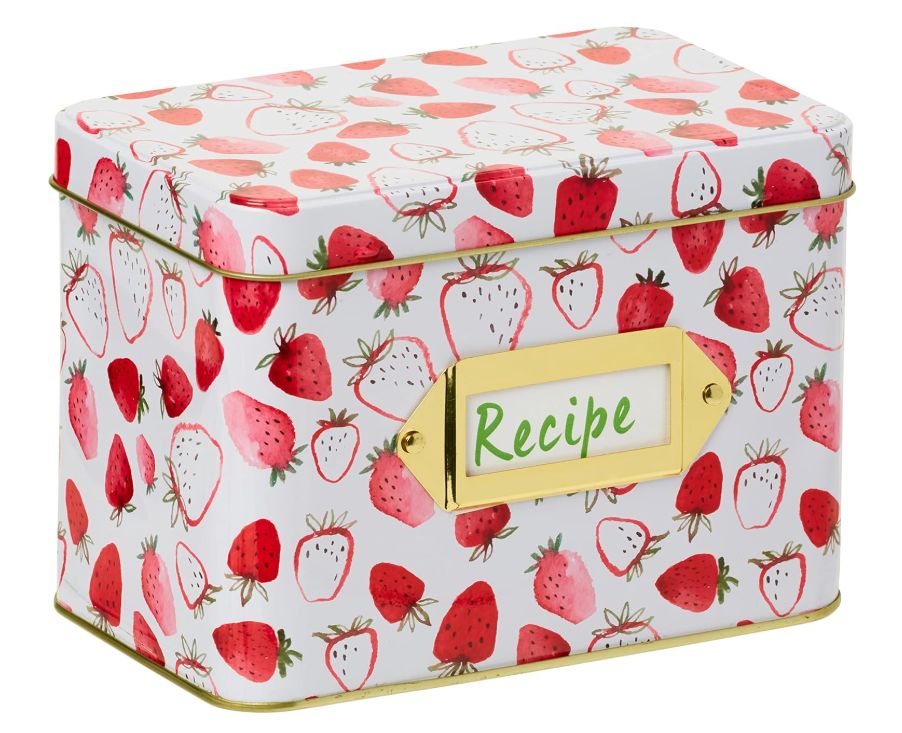 Recipe Tin Box - Strawberry Fields