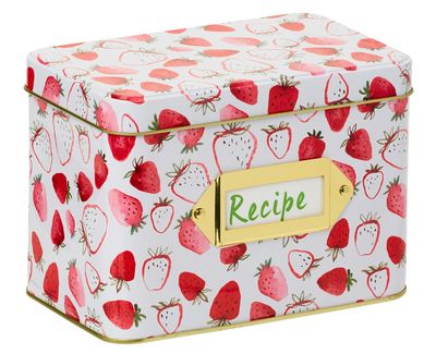 Recipe Tin Box - Strawberry Fields