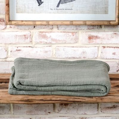 Burnt Olive Cotton Throw 50 x 60