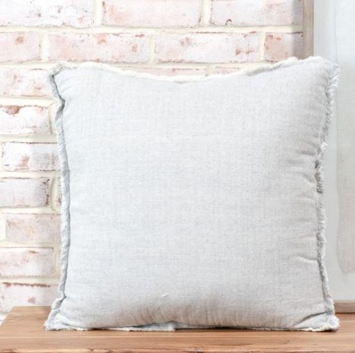 Grey Cotton Pillow 20” Square