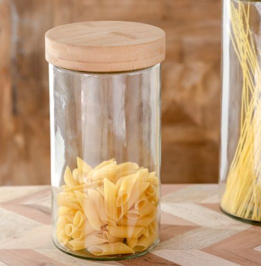 Glass Jar w/ Bamboo Lid 8.86”