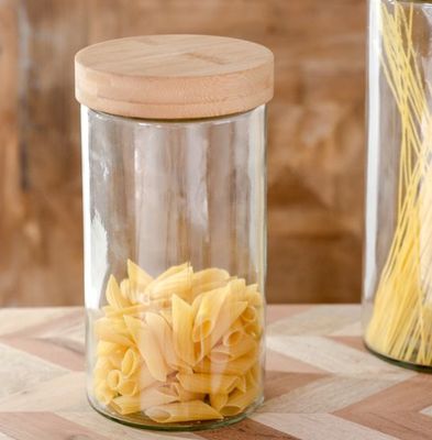 Glass Jar w/ Bamboo Lid 8.86”