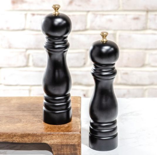 Black Salt &amp; Pepper Grinder Set 8.75”