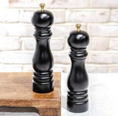Black Salt &amp; Pepper Grinder Set 8.75”