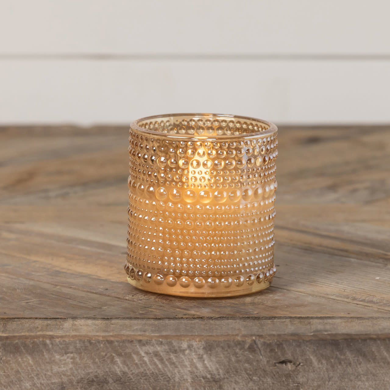 Champagne Dotted Glass 3.25” LED Candle