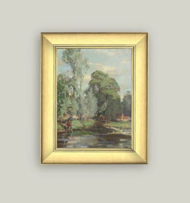 Fishing by a Riverside Sign 9 x 11