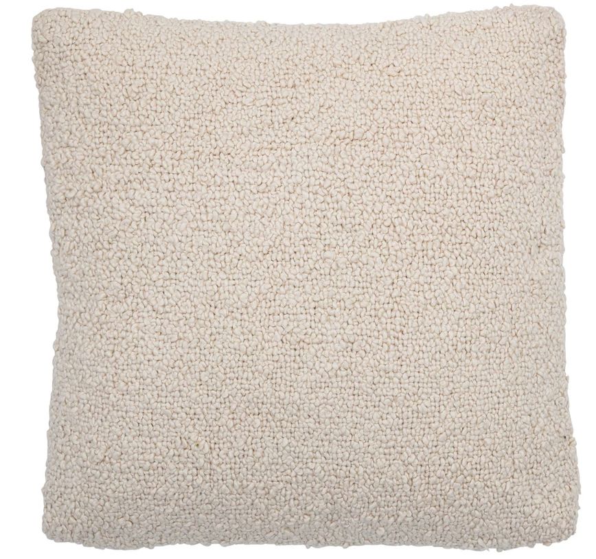 Cream Square Woven Boucle Pillow 20”
