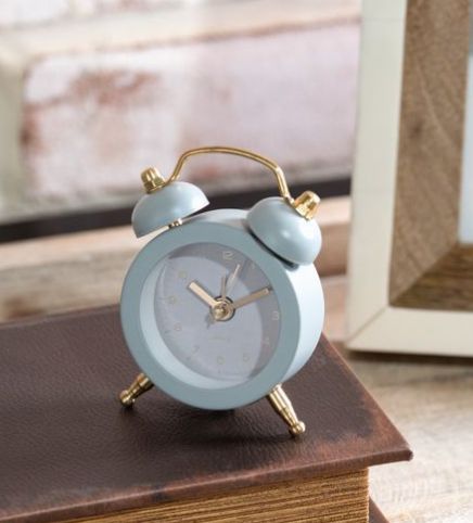 Grey Mini 2-Bell Alarm Clock