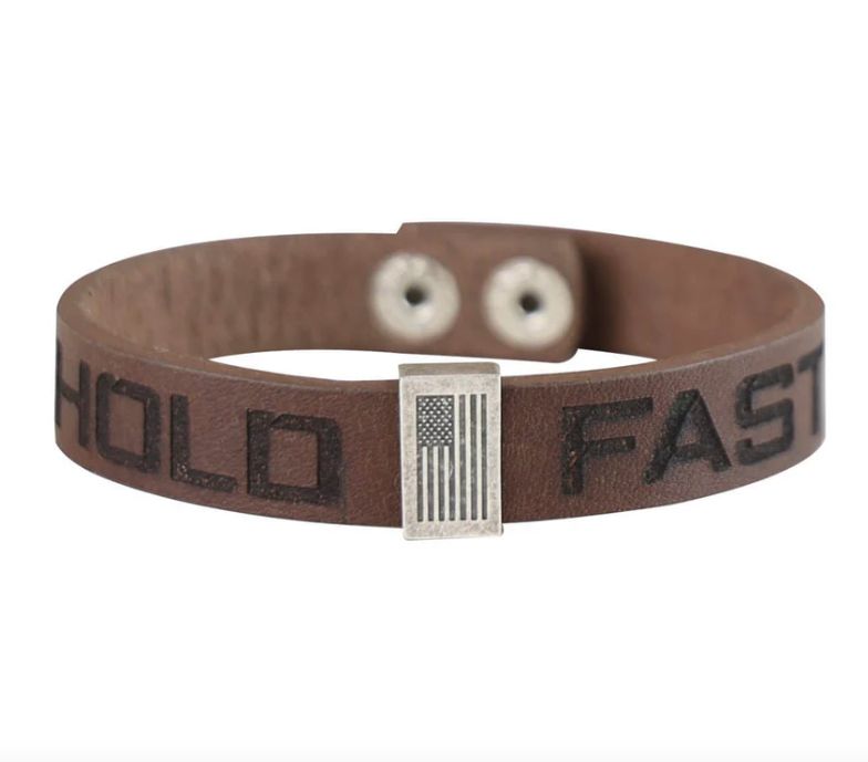 Flag Snap Hold Fast Bracelet Brown