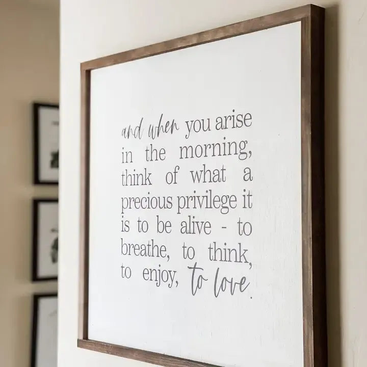 And When You Arise in the Morning 9x9” White/Light Oak