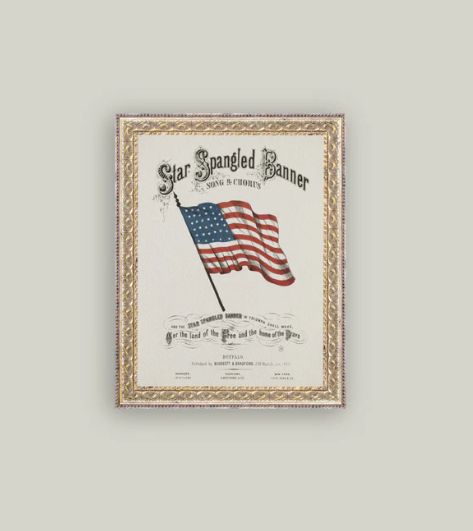 Vintage Star Spangled Banner Sign 8x10”