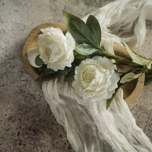 White Peony Spray 27.5”