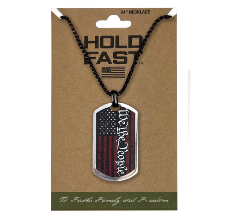 We the People Flag Hold Fast Necklace