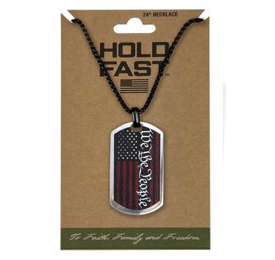 We the People Flag Hold Fast Necklace