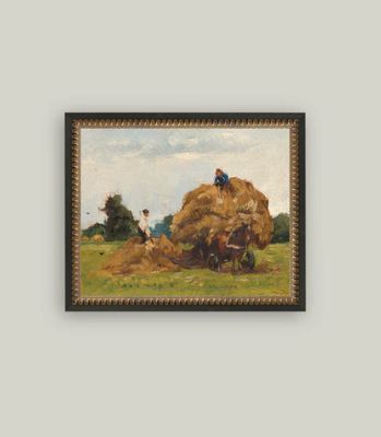 Hay Wagon Vintage Framed Antique Style Sign 22x18”