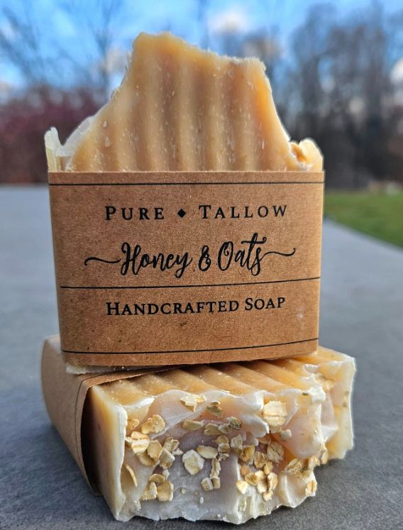 Honey &amp; Oats Handcrafted Tallow Soap