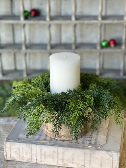 Verdant Cedar Candle Ring 18”