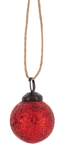 Red Glitter Ball Ornament