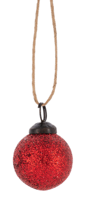 Red Glitter Ball Ornament