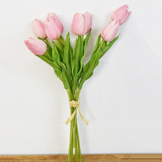 9” Pink Tulip Bunch