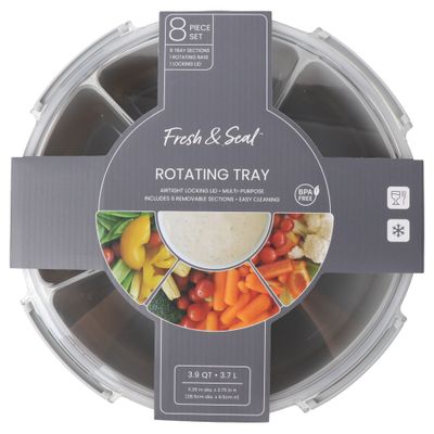 Gray Rotating 6 Section Tray