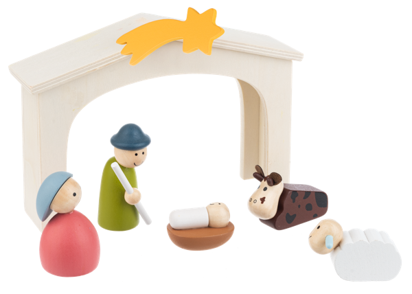 Wooden Nativity Scene 6 pc Set