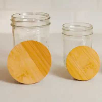 Bamboo Mason Jar Lid Reg. Mouth