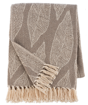 Natural Feather Woven Throw 50x60