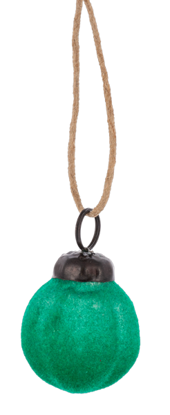 Forest Green Flocked Ball Ornament