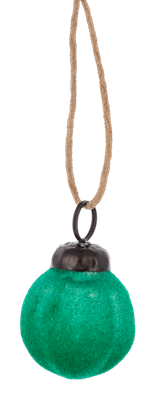 Forest Green Flocked Ball Ornament