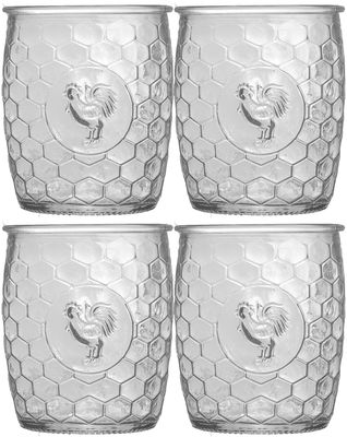 Retro Rooster Glasses 15 oz - 4 pk