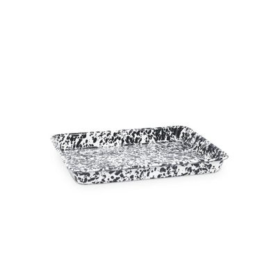 Small Tray Black Splatter 11.25x9 by Crow Canyon